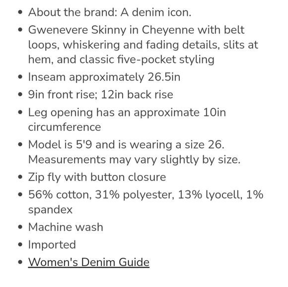 💥SALE💥7 for Mankind Cheyenne Denim Jeans - Picture 8 of 8